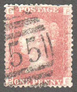 Great Britain Scott 33 Used Plate 175 - PE - Click Image to Close
